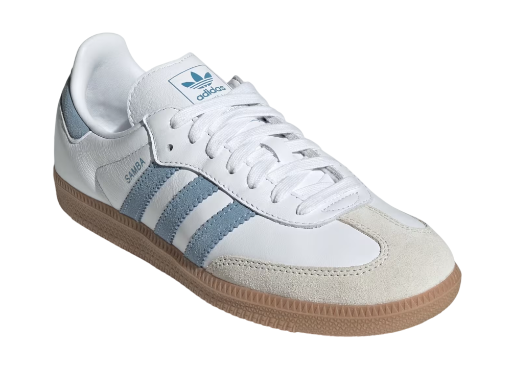 Adidas Samba OG White Alumina Ash Blue (Women's)