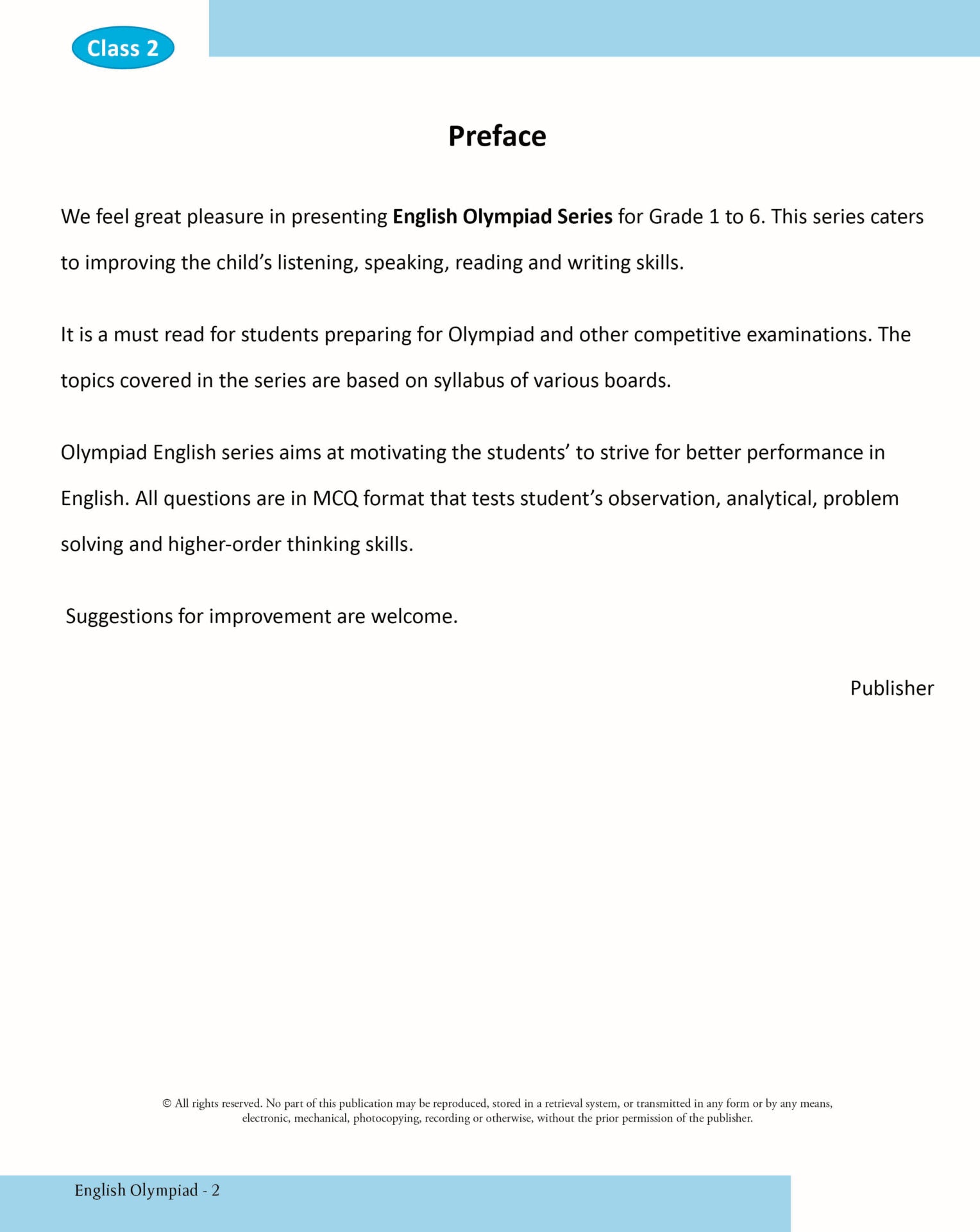 Scholars Insights English Olympiad Grade 2