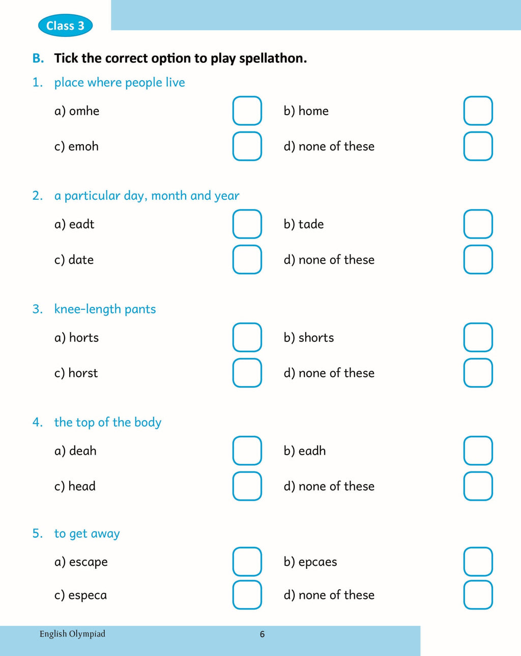 Scholars Insights English Olympiad Grade 3