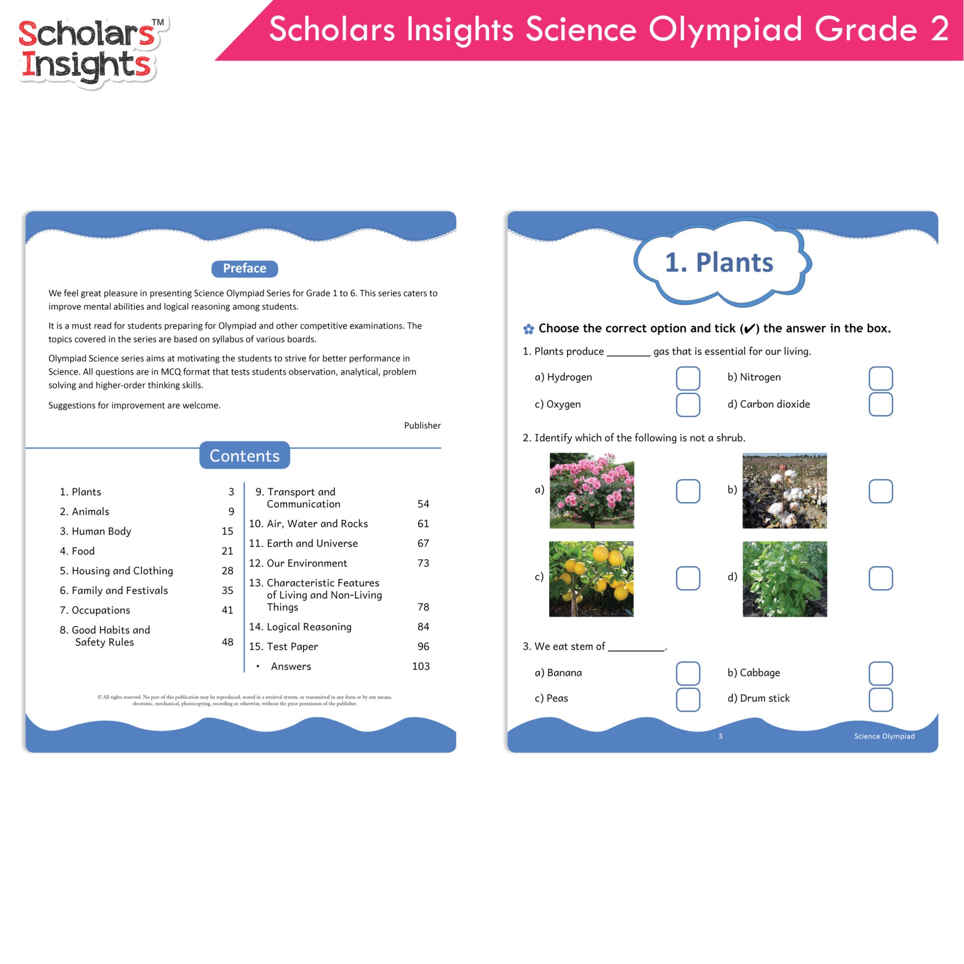 Scholars Insights Olympiad English, Maths and Science Workbooks Set Grade 2| Set of 3| Ages 7 - 9 Year