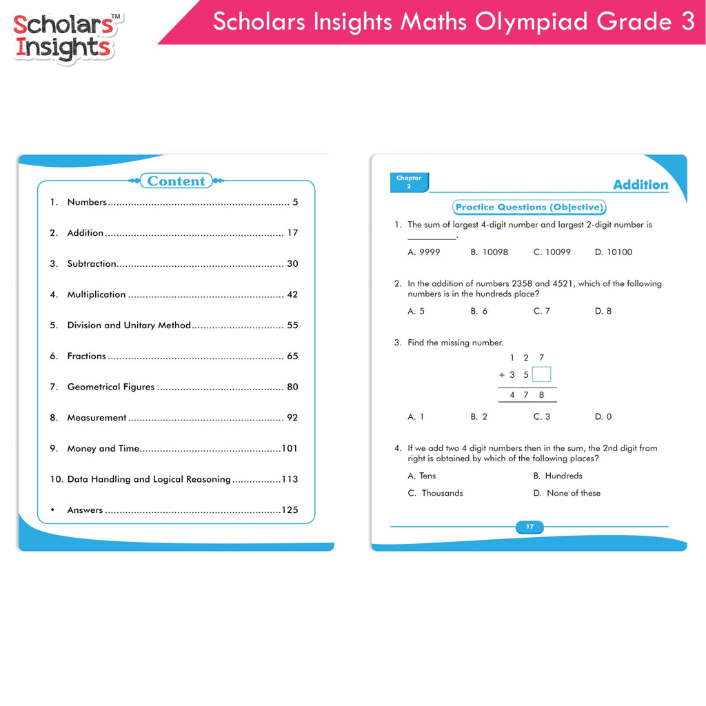 Scholars Insights Olympiad English, Maths and Science Workbooks Set Grade 3| Set of 3| Ages 8 - 10 Years