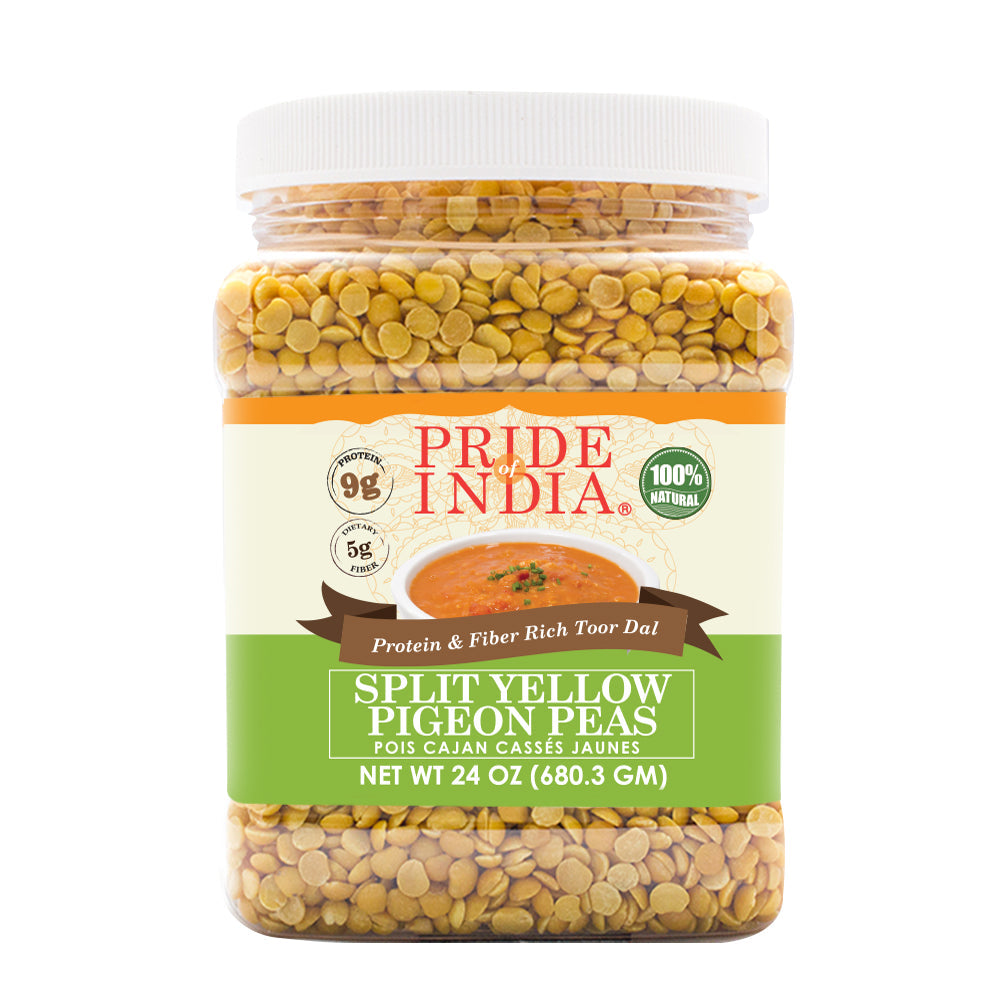 Indian Split Yellow Pigeon Peas - Protein & Fiber Rich Toor Dal Jar