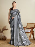 Vedant Vastram Art Silk Fancy Jacquard Saree - Grey