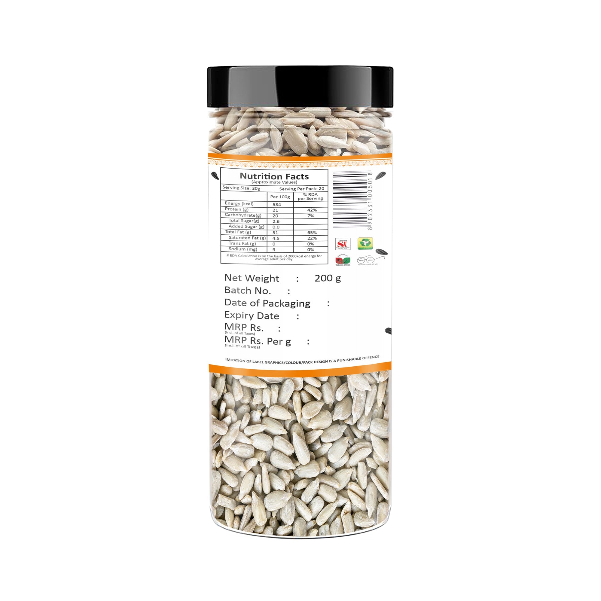 Yum Yum Roasted & Salted Sunflower Seeds Jar