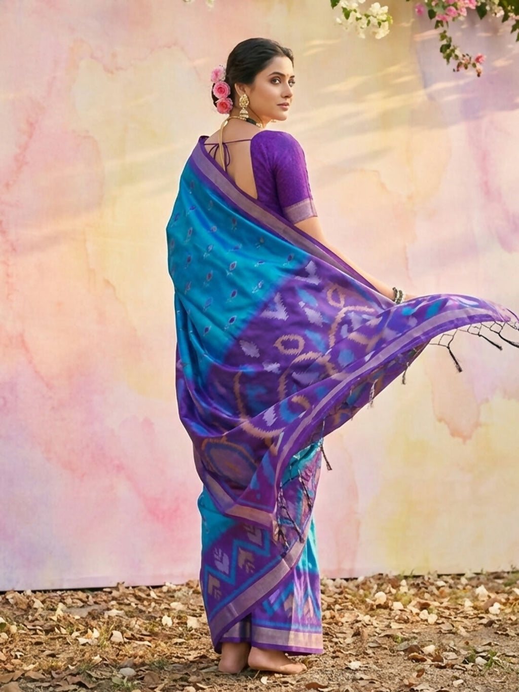 Shree Shyam Fashion Blue Soft Silk Saree