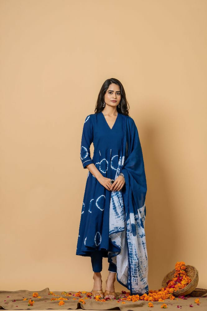 Joban Fashion Blue Tie & Dye Cotton Suit Set