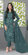 Anaita Blue Faux Georgette Semi Stitched Suit with Embroidery Sequence Work
