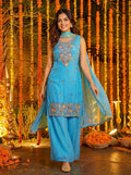 Teeya Creation Sky Fendy Silk Beads Work Designer Wedding Wear Salwar Suit
