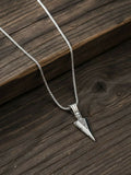 NVR Men's Arrow Shaped Silver Plated Pendant with Chain