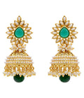 Gold-Polished Alloy Pearl Studded Jhumka Earrings - The Pari