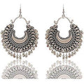 Silver-Plated Alloy Oxidised Designer Earrings - The Pari