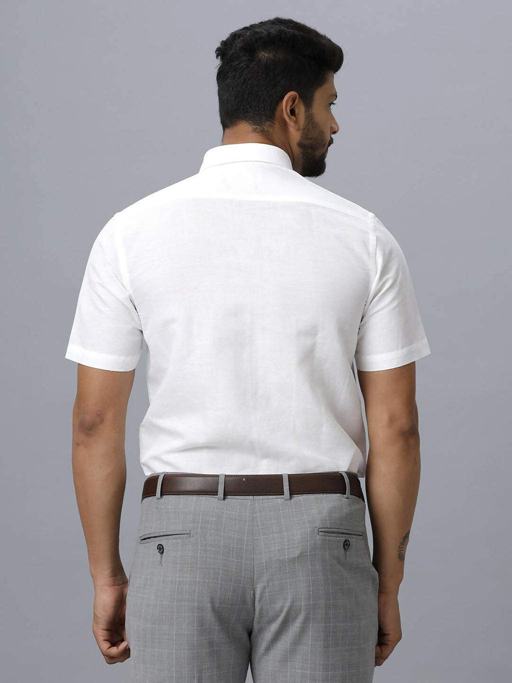 Ramraj Cotton Mens Half Sleeve Formal 100 % Cotton White Shirt