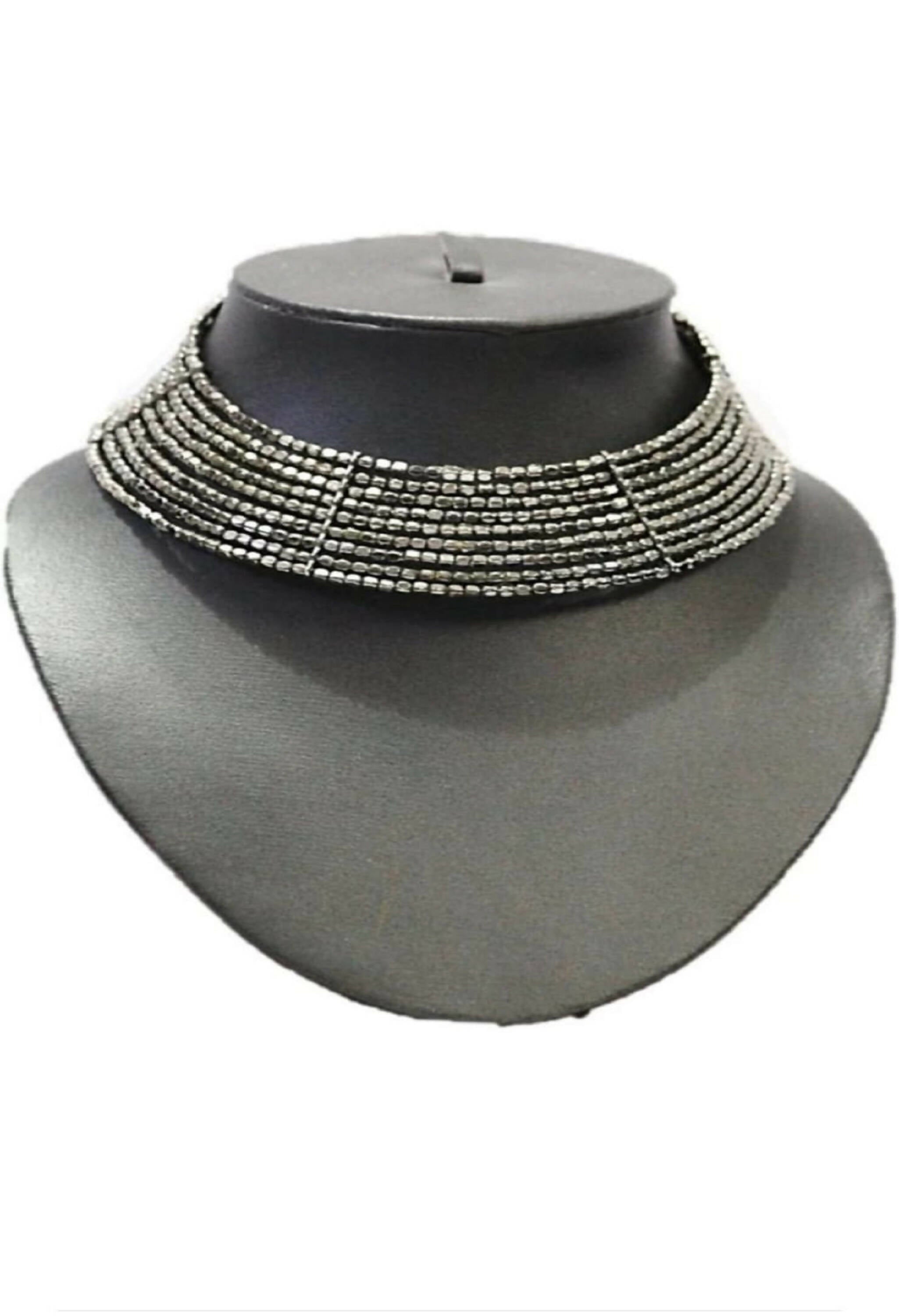 Mominos Fashion Joharkamal Oxidised Beaded work Hasli Design Choker For Women & Girls