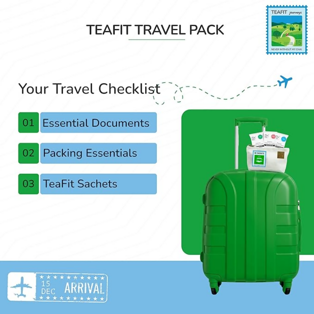 TeaFit Premium NO SUGAR Instant Cardamom Tea Premix - Travel Pack