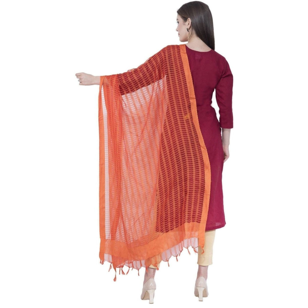 A R Silk Orange Color Regular Dupattas and Chunnis