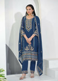 Joban Fashion Blue Georgette Embroidered Kurti Set