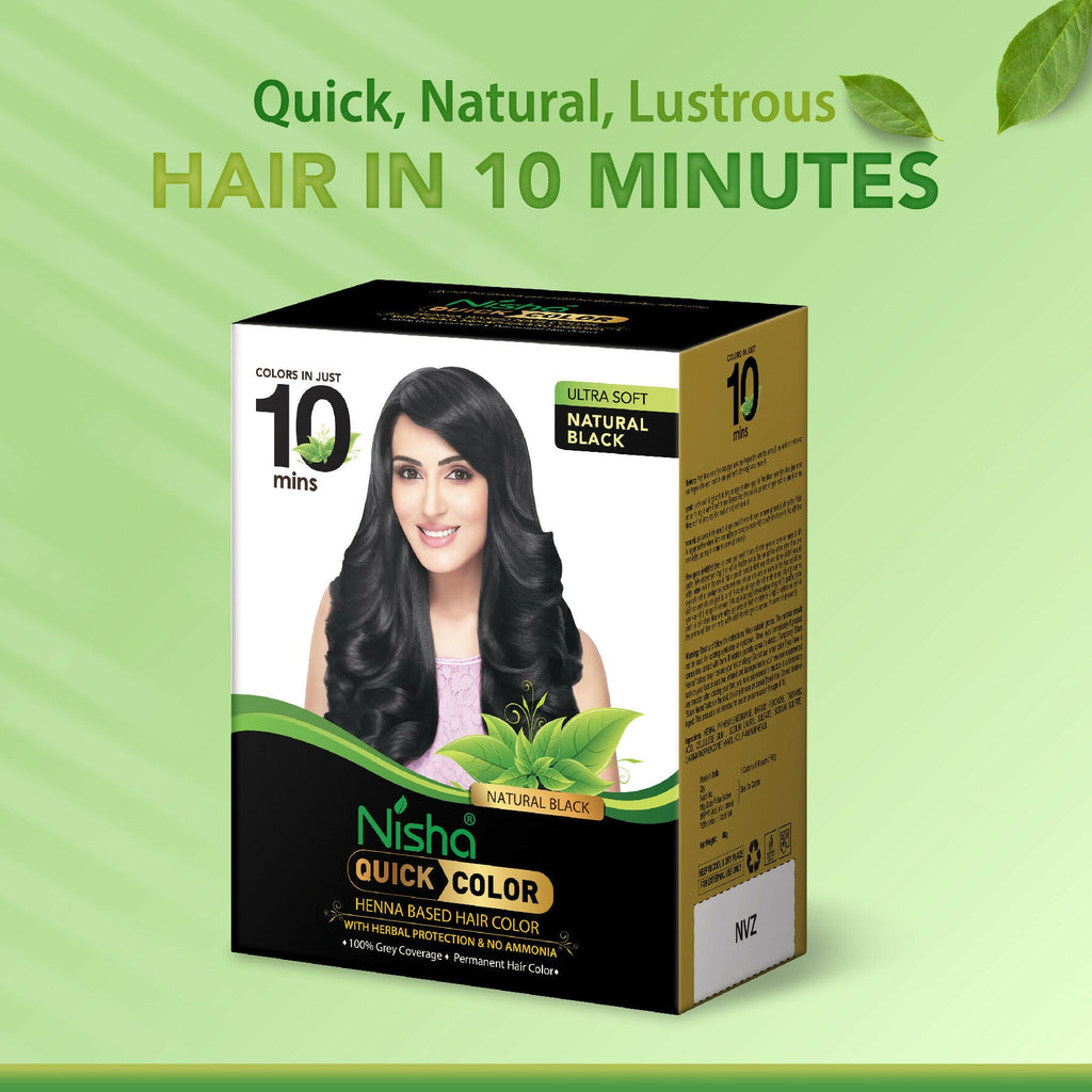 Nisha Quick Color Henna-Based Hair Color-Natural Black