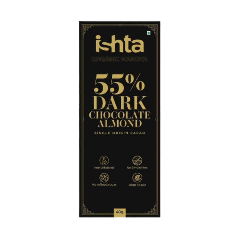 Organic Mandya 55% Dark chocolate with Almonds