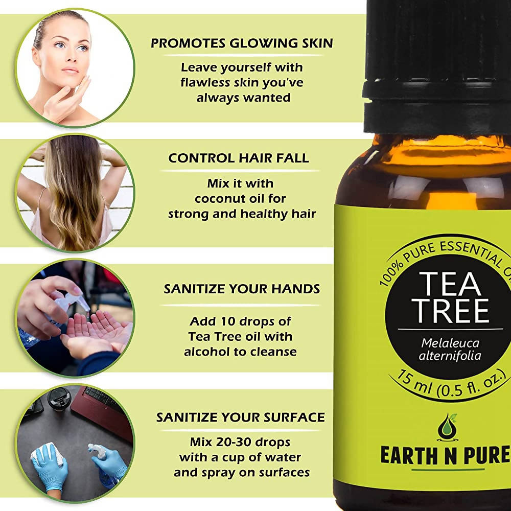 Earth N Pure Essential Oils (Tea Tree, Lavender, Eucalyptus, Peppermint & Lemongrass)