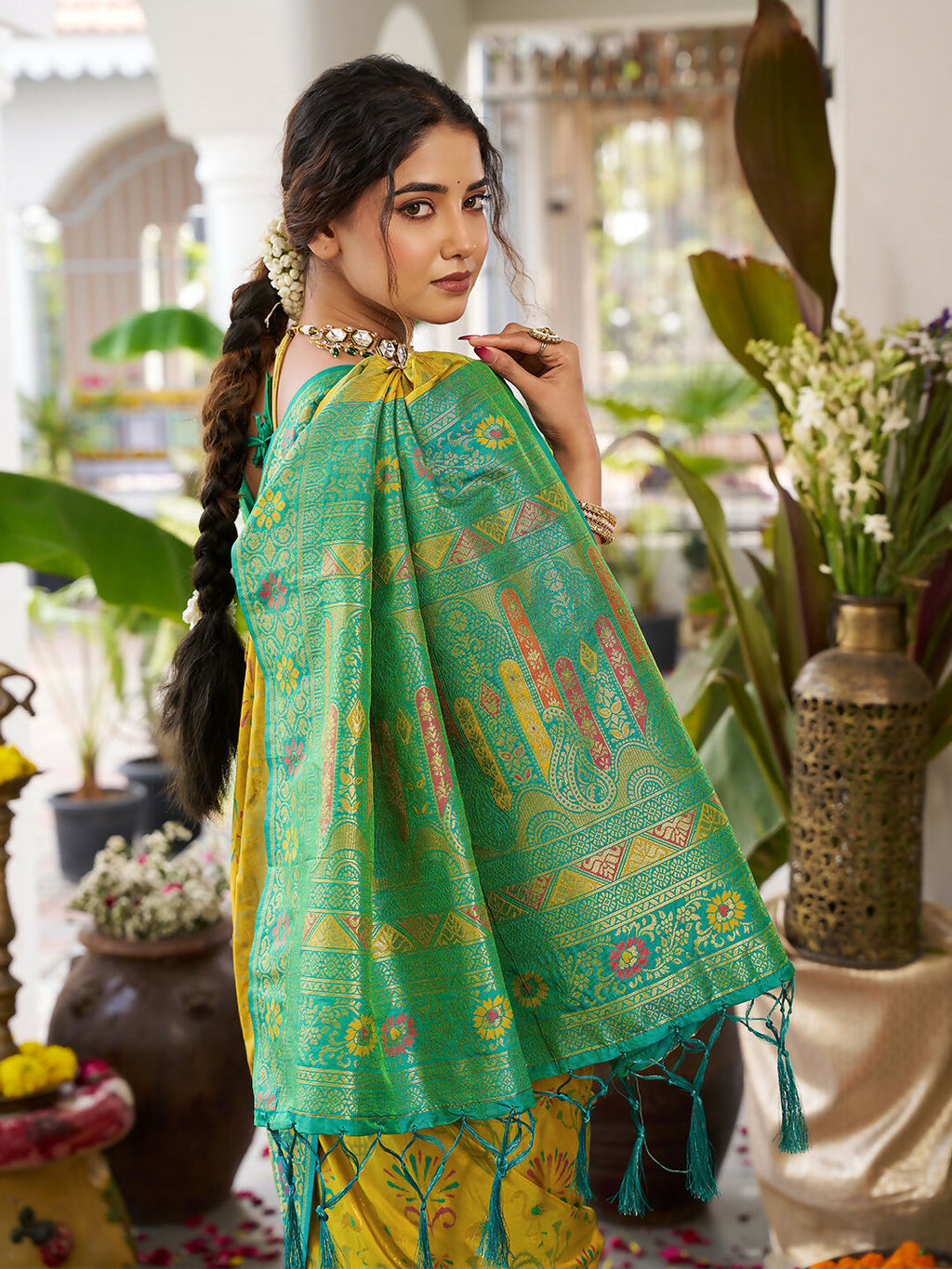 Shree Shyam Fashion Mustard Yellow Soft Silk Saree