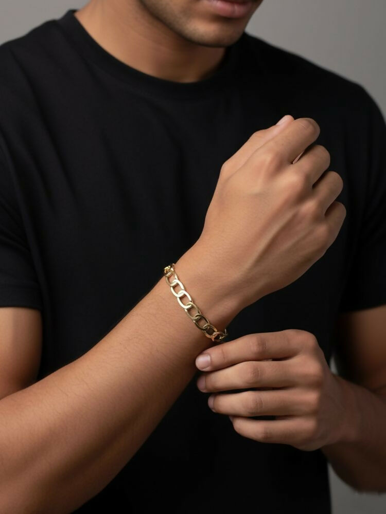 NVR Men's Rose Gold Plated Cuff Bracelet