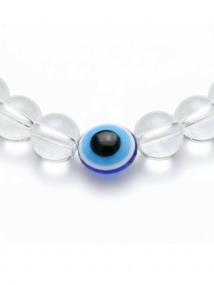 NVR White Crystal Evil Eye Bracelet for Men & Women