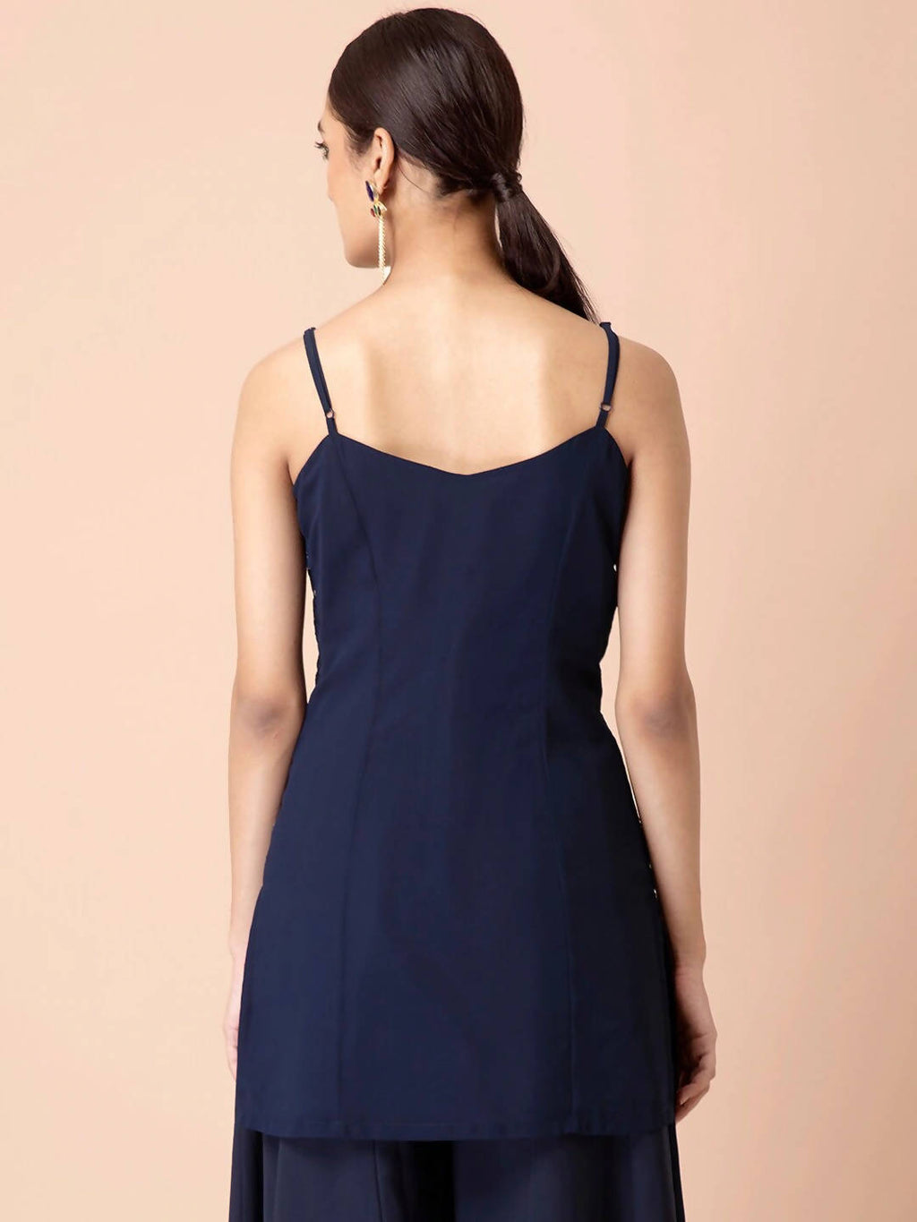 Indya Navy Blue Georgette Kurta