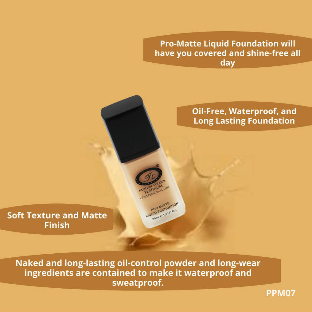 Fashion Colour Pro Matte Liquid Foundation-Latte (Medium Skin Tone)