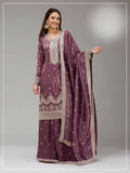 Anaita Purple Gold Crush Stitched Suit with Embroidery & Sequins Work