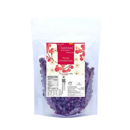 Tassyam Organics Premium Imported Dried Cranberries - Pouch