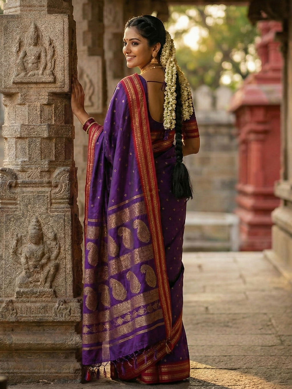 Shree Shyam Fashion Purple Soft Silk Saree