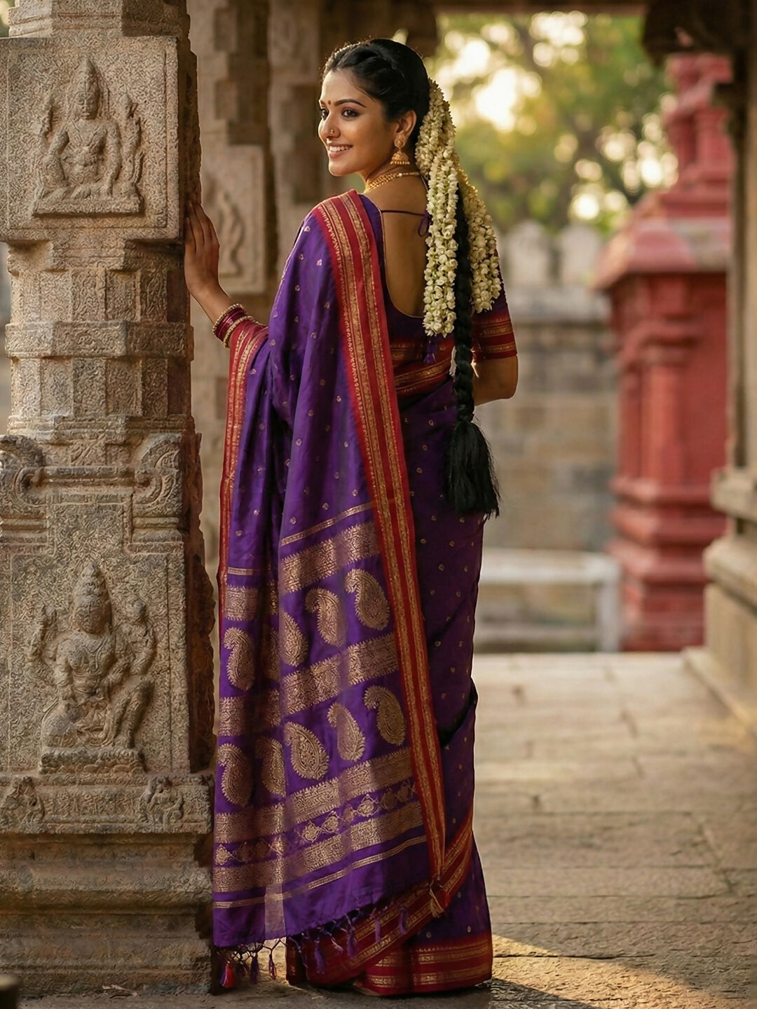 Shree Shyam Fashion Purple Soft Silk Saree