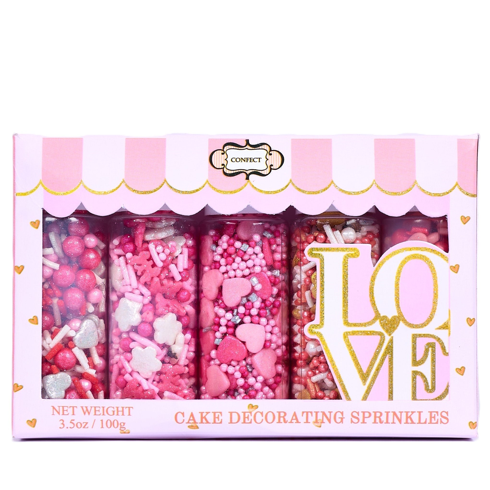 Confect Valentine Sprinkles | 11 Edible Decoration for Baking & Dessert