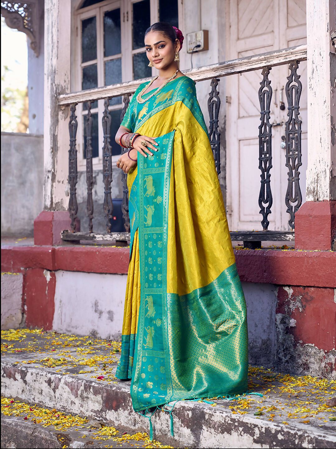 Shree Shyam Fashion Mustard Soft Silk Saree