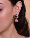 VOJ Multi Color Contemporary Jhumka Earrings