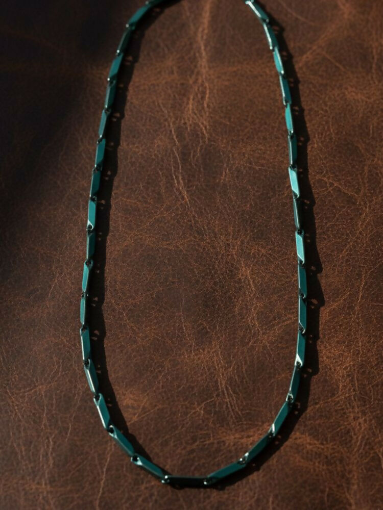 NVR Men's Handcrafted Green Rhodium Plated Chain