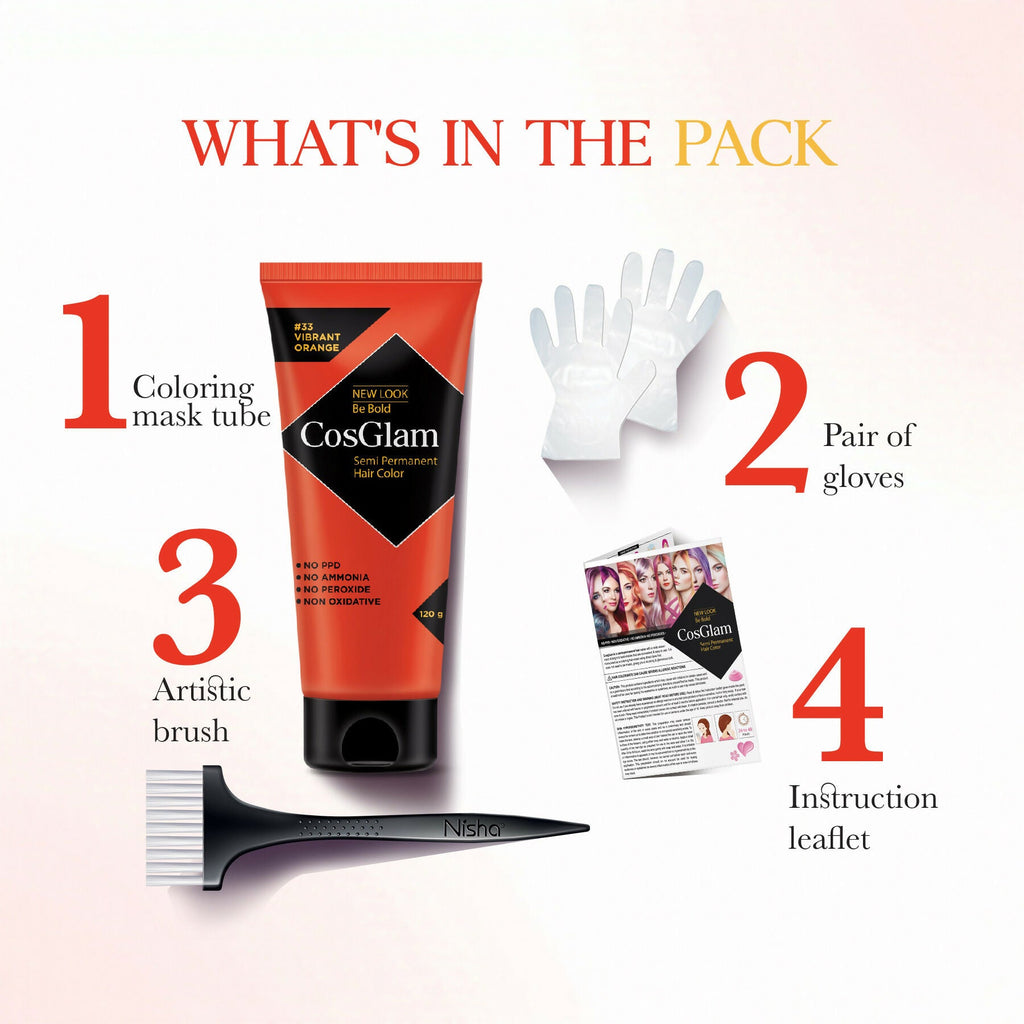 Cosglam Semi Permanent Hair Color for Women & Men (#33 Vibrant Orange)
