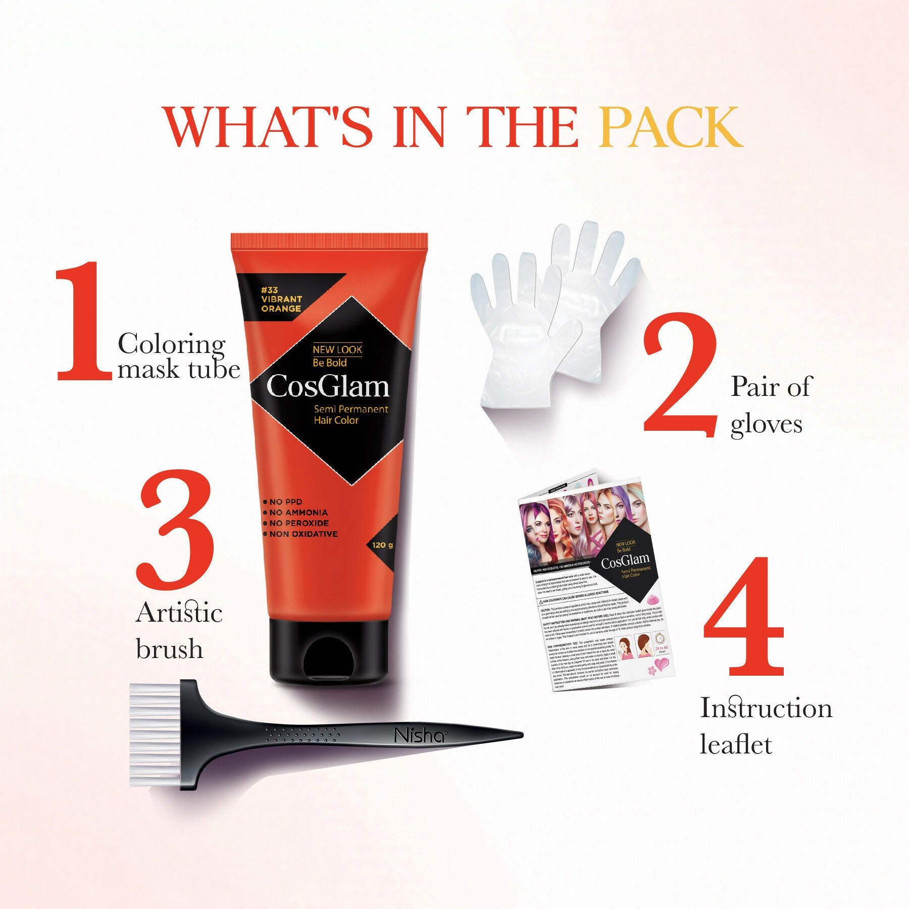 Cosglam Semi Permanent Hair Color for Women & Men (#33 Vibrant Orange)