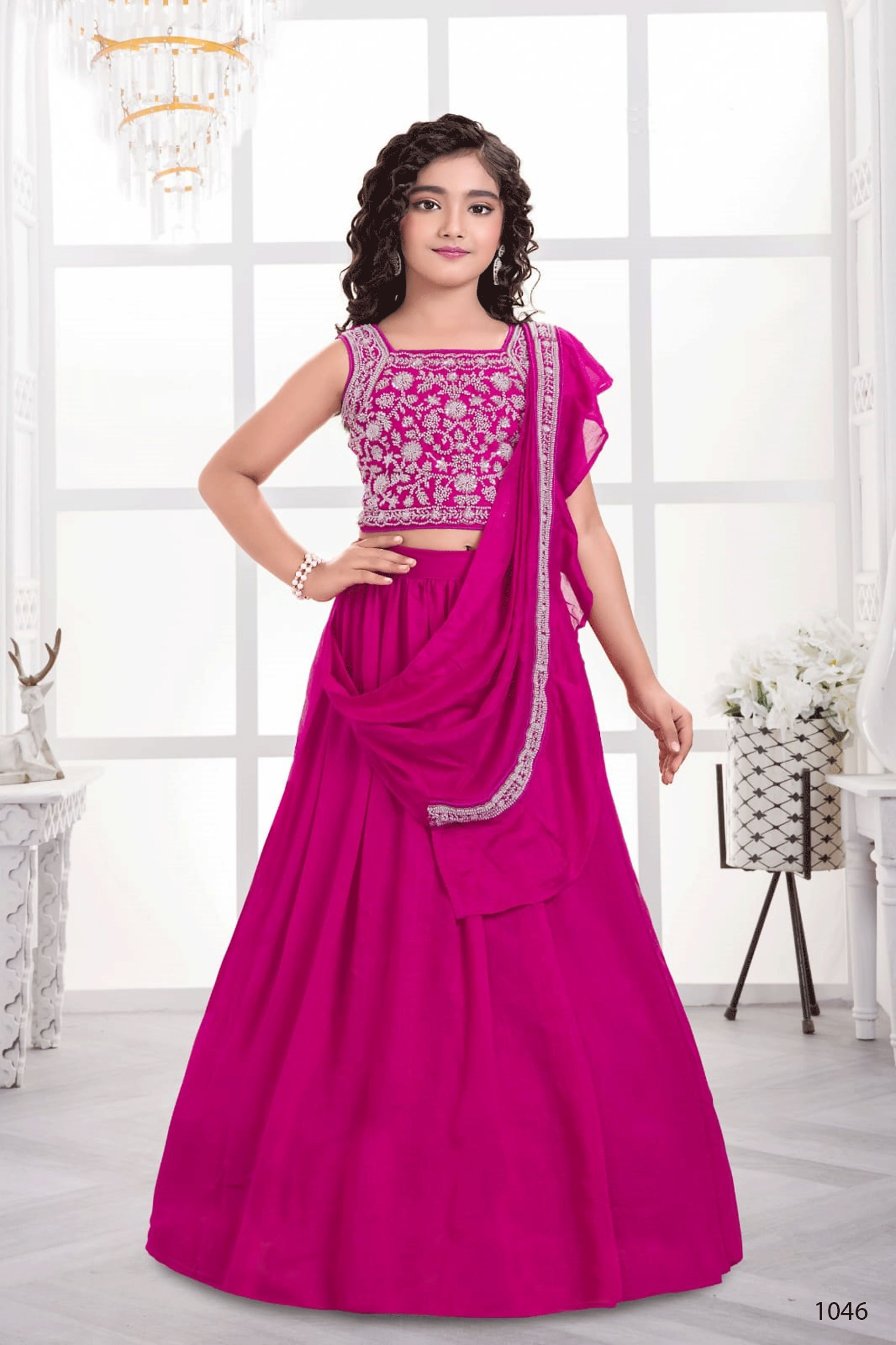 Designer Traditional Pink Multi Color Embroidery With Beads Work Visitra Silk Lehenga Choli - Anbazaar