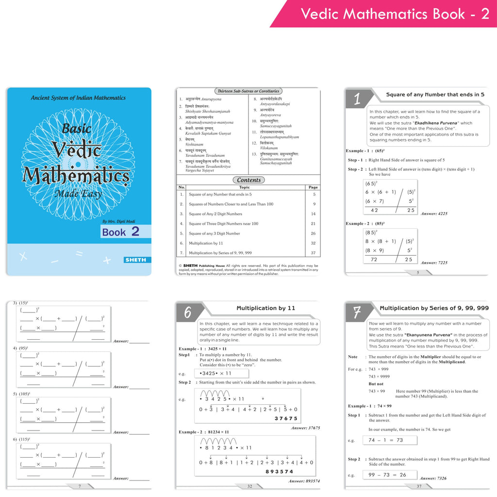 Basic Vedic Mathematics| Set of 4| Maths Book| Ages 6-10 Years