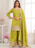 Vegaa Fashion light-green Embroidery Real Simar Silk Salwar Suit