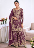 Vegaa Fashion light-purple Embroidery Chinon Silk Salwar suit