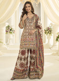 Vegaa Fashion Multicolor Hand Aari Work Naturl Crep Silk Anarkali