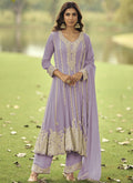 Vegaa Fashion Light-Purple Embroiderd Premium Georgette Anarkali Suit