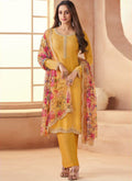 Vegaa Fashion Dark-Yellow Soft Chiffon Salwar Suit