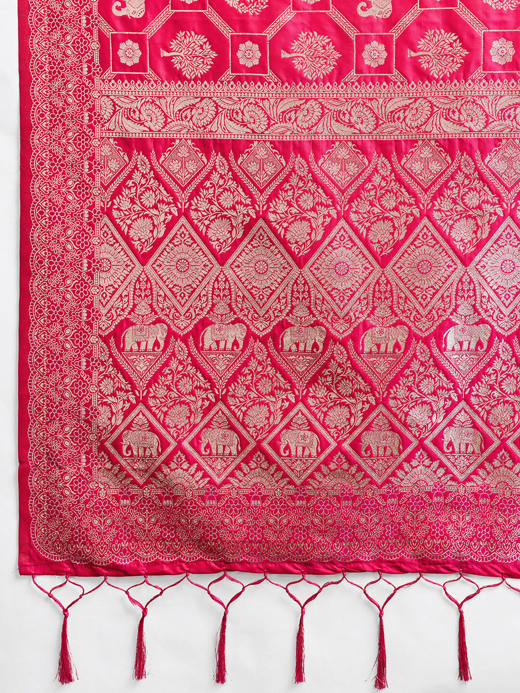 Shree Shyam Fashion Rani Pink Silk Blend Saree