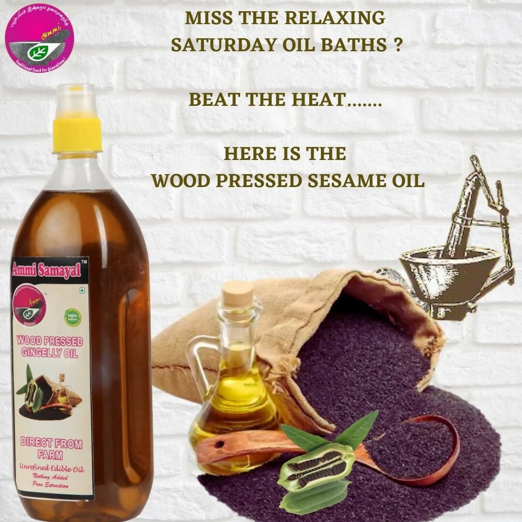 Ammi Samayal Wood Pressed Sesame Gingelly Oil for Cooking