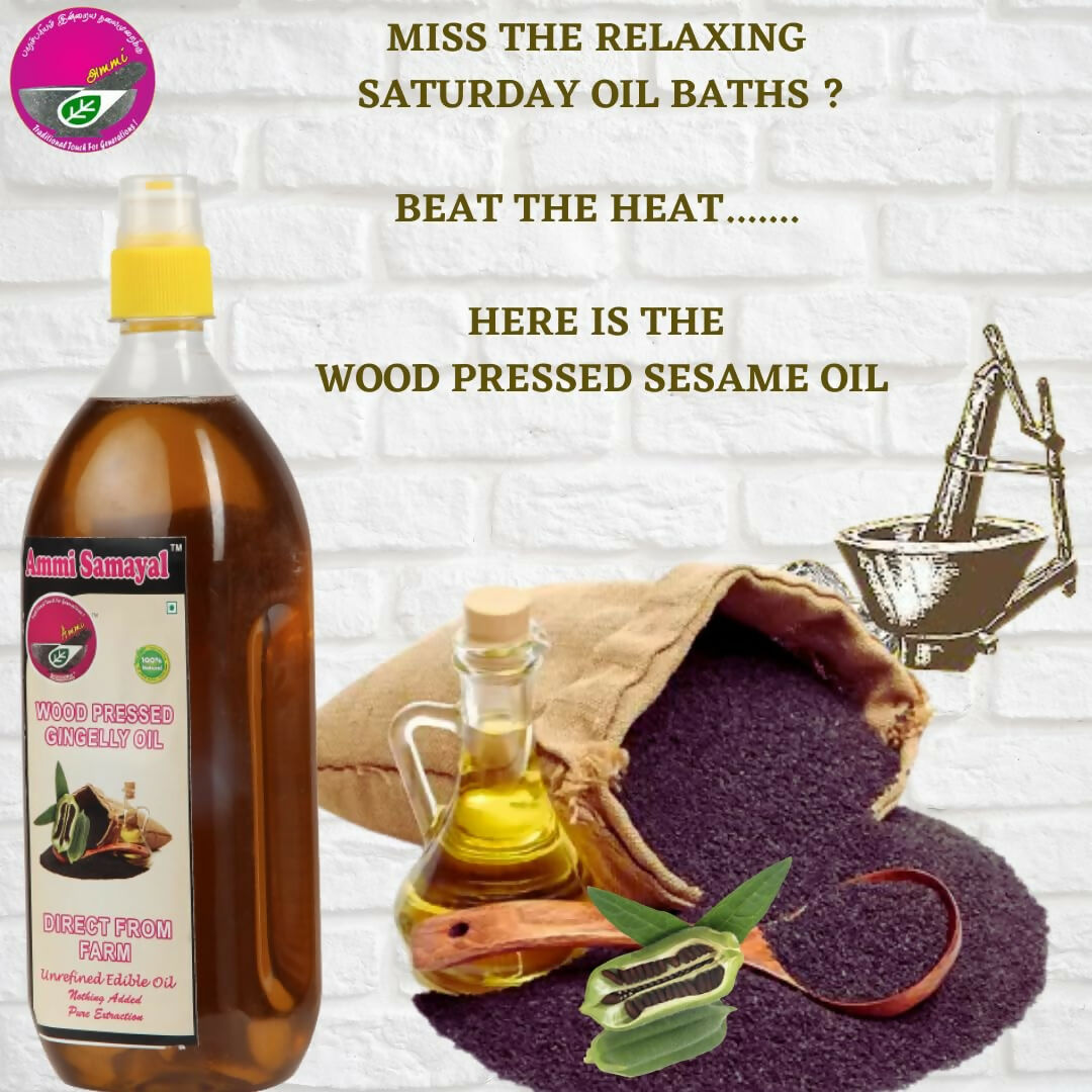 Ammi Samayal Wood Pressed Sesame Gingelly Oil for Cooking