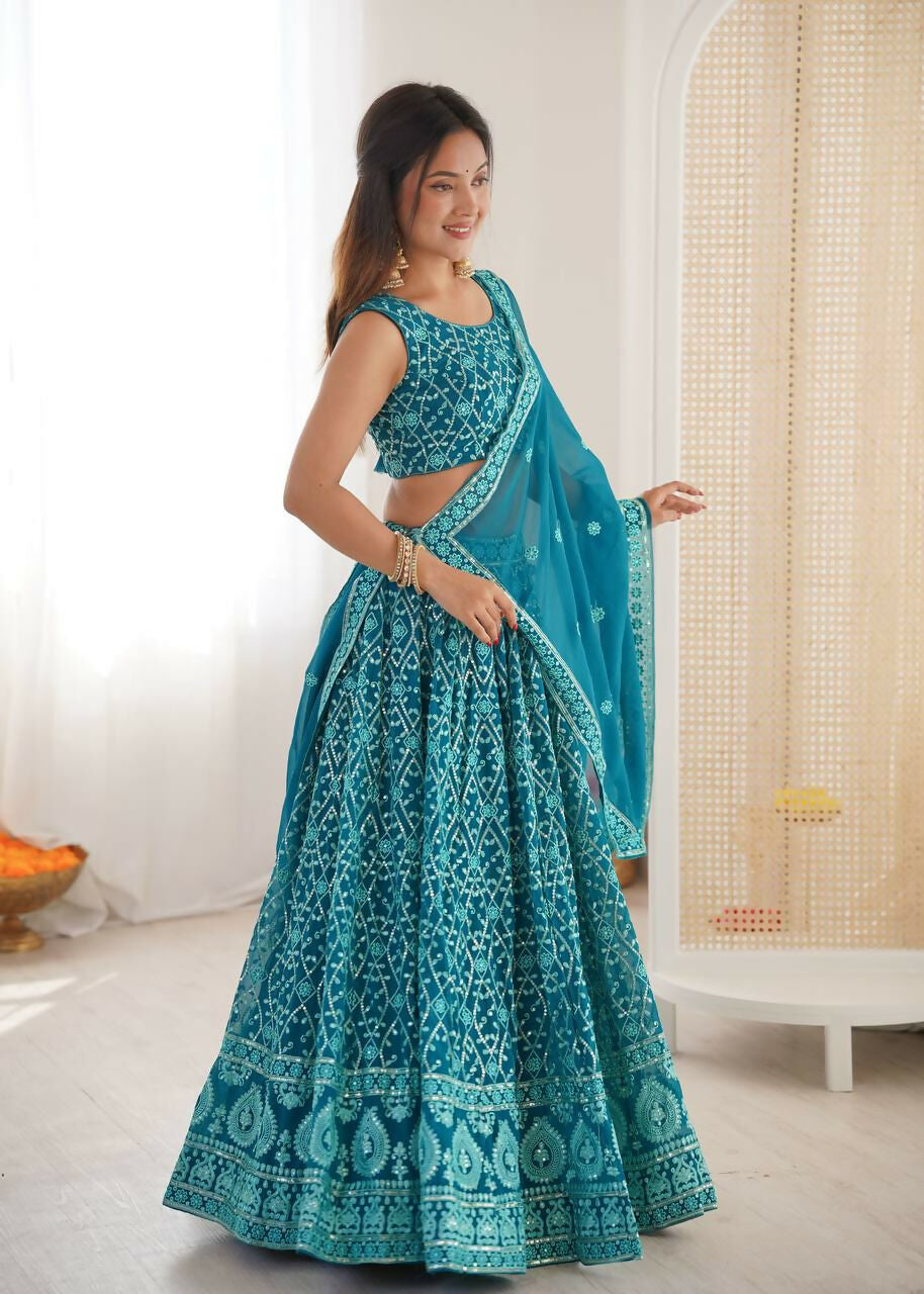 Lehenga Mart Designer Indian Wedding Lehenga Choli-Blue