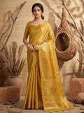 Shree Shyam Fashion Yellow Tissue Silk Saree